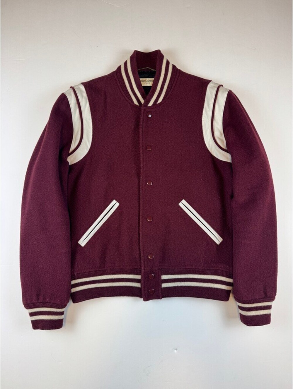 Saint Laurent Burgundy Teddy Jacket